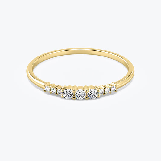 tiny diamond engagement ring in 14k solid gold