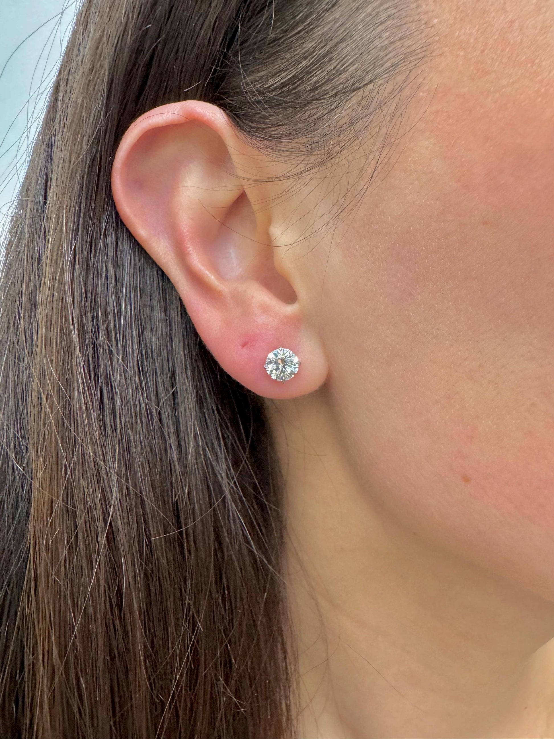 0.40 Carat Lab-Grown Round Cut Diamond Stud Earrings for Women | VS Clarity E-F Color | 14K White Gold | 4-Prong Screw Back Secure Setting | Fine Jewelry Anniversary Wedding Gift 0.40 Carat Lab-Grown Round Cut Diamond Stud Earrings for Women | VS Clarity E-F Color | 14K White Gold | 4-Prong Screw Back Secure Setting | Fine Jewelry Anniversary Wedding Gift