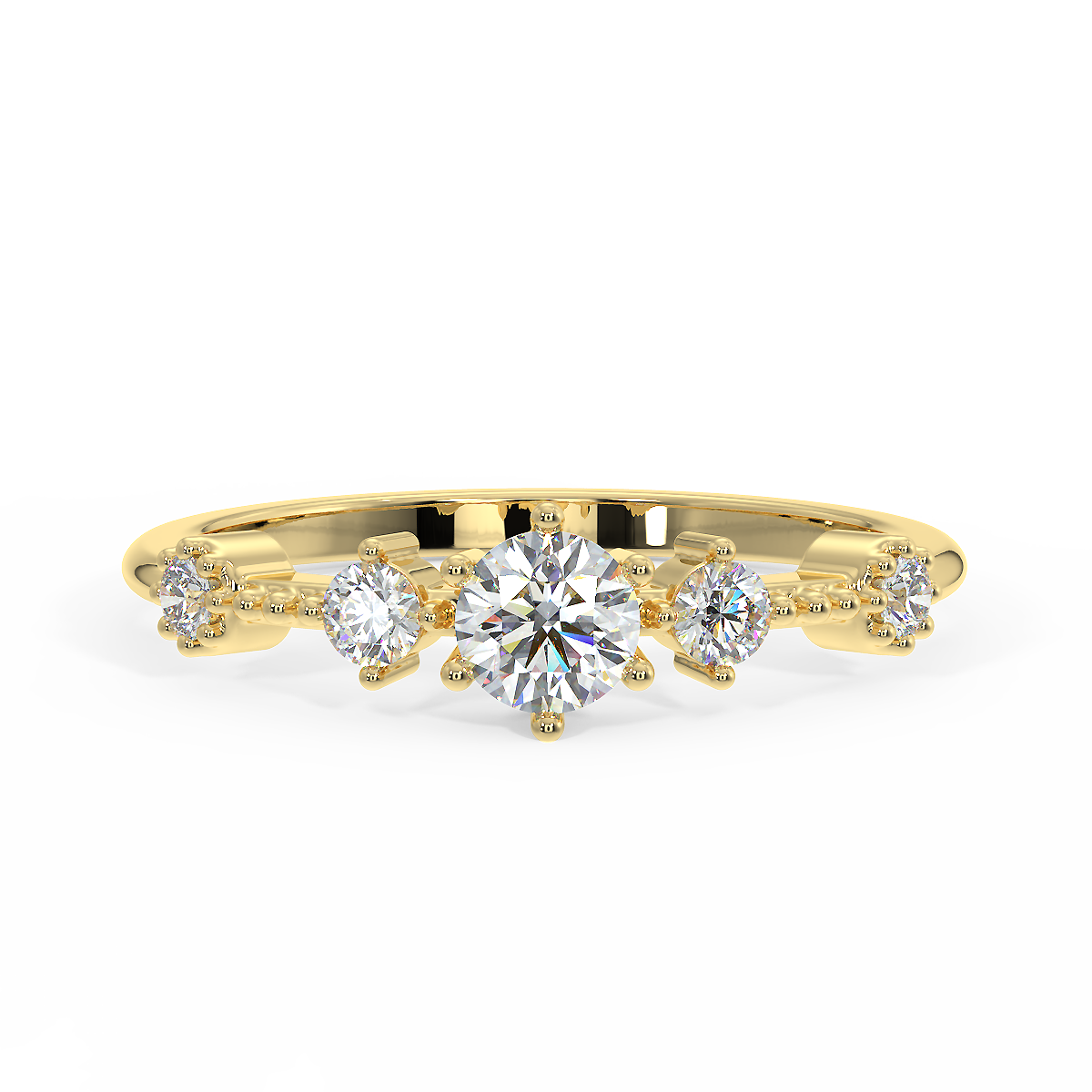 14k Diamond Solitaire Dainty Diamond ring