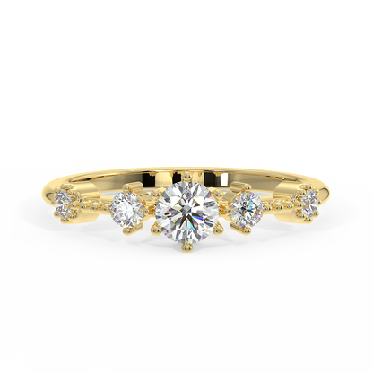 14k Diamond Solitaire Dainty Diamond ring
