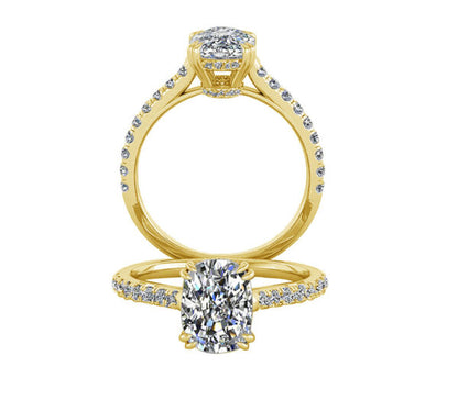 OVAL CUT DOUBLE PRONG ENGAGEMENT RING