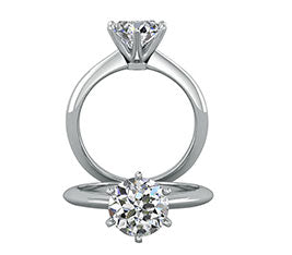 1Ct VS Natural Diamond Solitaire, platinum wedding ring, tapered shank engagement ring