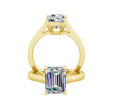 CLASSIC CATHEDRAL EMERALD CUT SOLITAIRE
