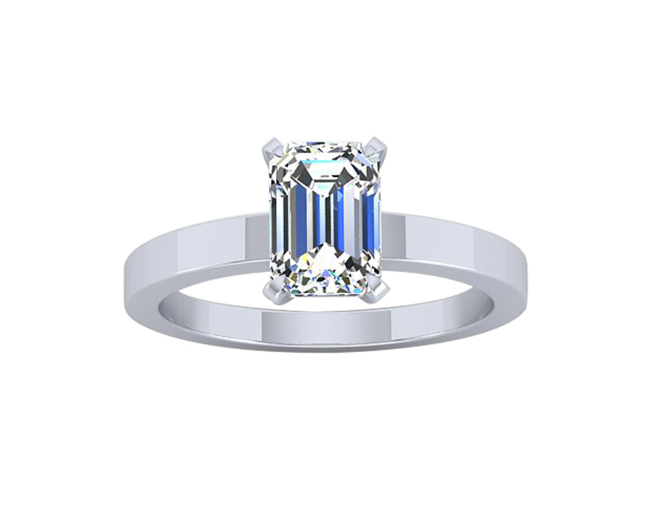 CLASSIC EMERALD CUT FOUR PRONG SOLITAIRE