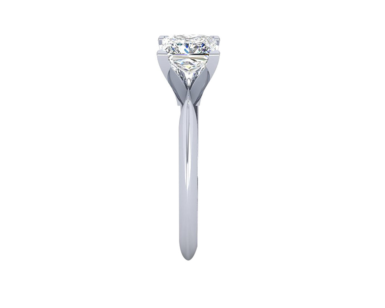 CLASSIC KNIFE EDGE PRINCESS CUT SOLITAIRE