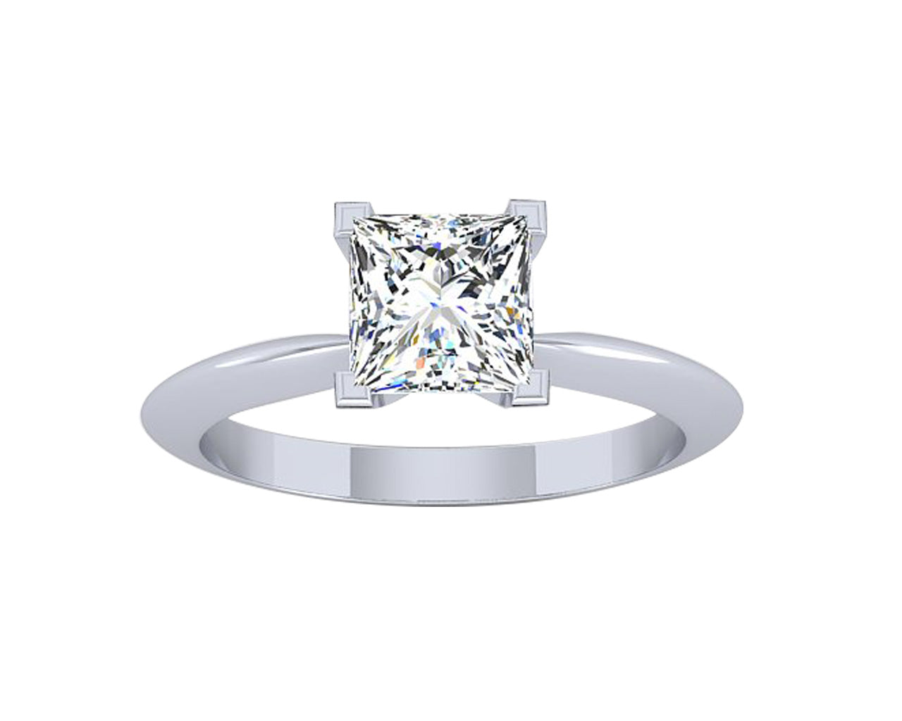 CLASSIC KNIFE EDGE PRINCESS CUT SOLITAIRE