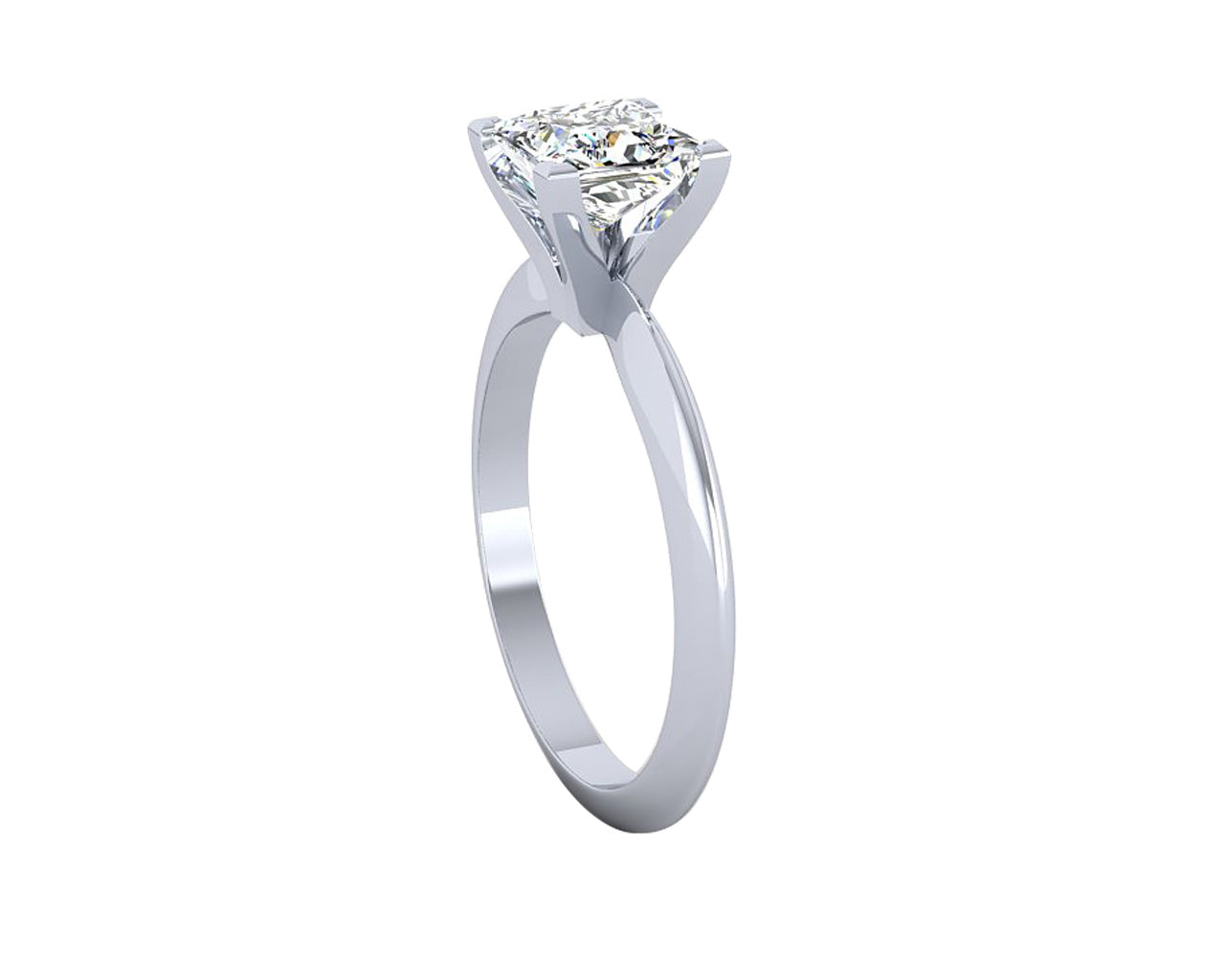 CLASSIC KNIFE EDGE PRINCESS CUT SOLITAIRE