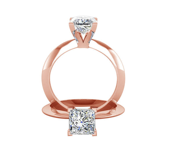 CLASSIC KNIFE EDGE PRINCESS CUT SOLITAIRE