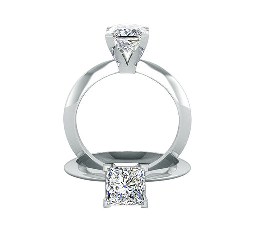 18k princess-cut solitaire engagement ring,VS2clarity Diamond