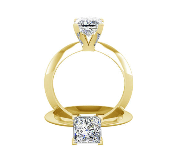 CLASSIC KNIFE EDGE PRINCESS CUT SOLITAIRE