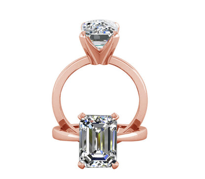 TAPERED EMERALD CUT CLASSIC SOLITAIRE