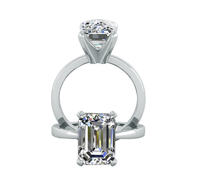 TAPERED EMERALD CUT CLASSIC SOLITAIRE