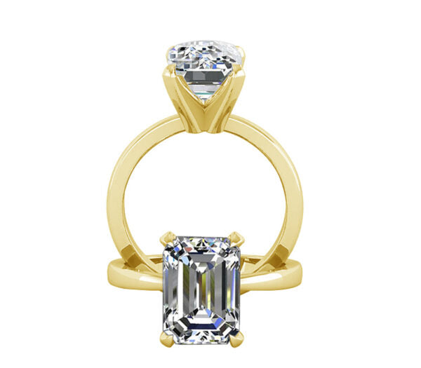 TAPERED EMERALD CUT CLASSIC SOLITAIRE