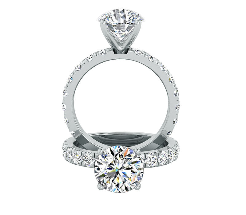 platinum  side stone style engagement ring set with 0.70Ct center stone SI1 Clarity