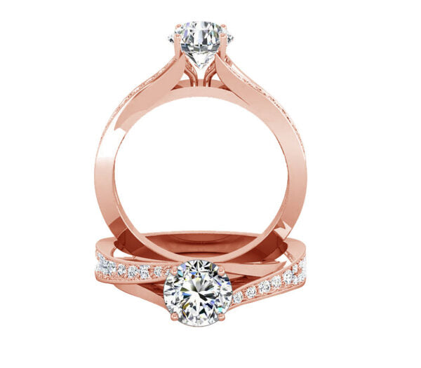 V-SHANK DIAMOND ENGAGEMENT RING