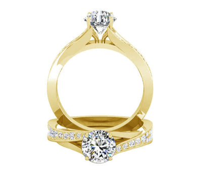 V-SHANK DIAMOND ENGAGEMENT RING