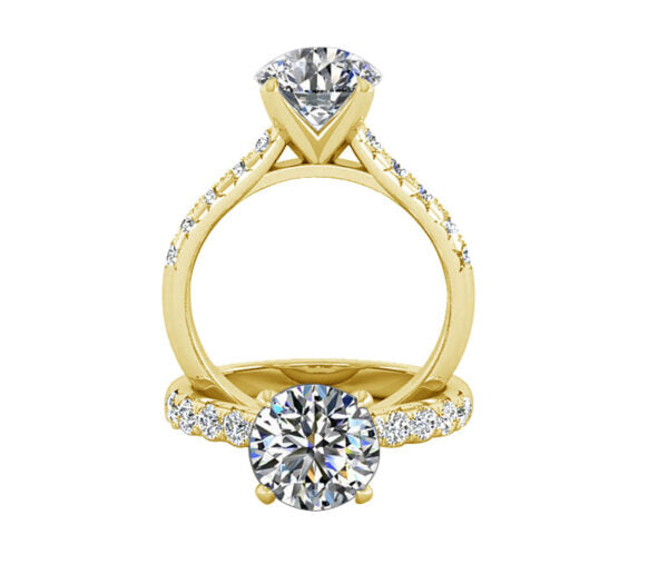 FISHTAIL SETTING CATHEDRAL DIAMOND ENGAGEMENT RING