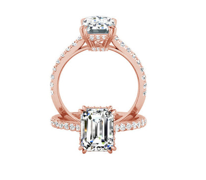 EMERALD-CUT DIAMOND SPARKLE ENGAGEMENT RING