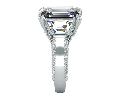TAPERED BAGUETTE ROYAL THREE-STONE DIAMOND ENGAGEMENT RING