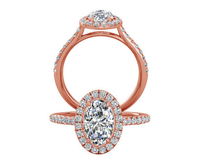 CLASSIC OVAL HALO DIAMOND ENGAGEMENT RING