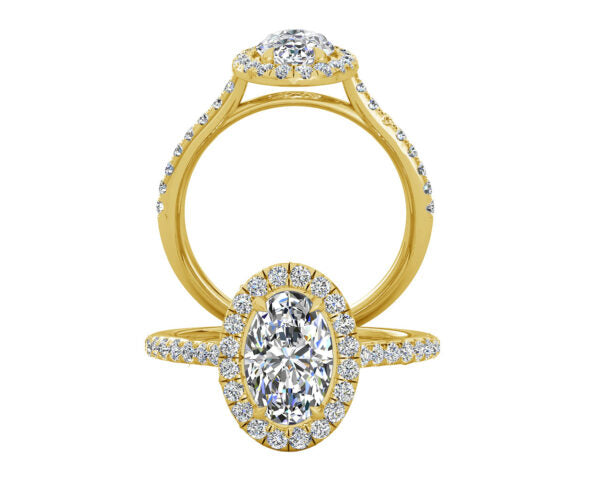 CLASSIC OVAL HALO DIAMOND ENGAGEMENT RING