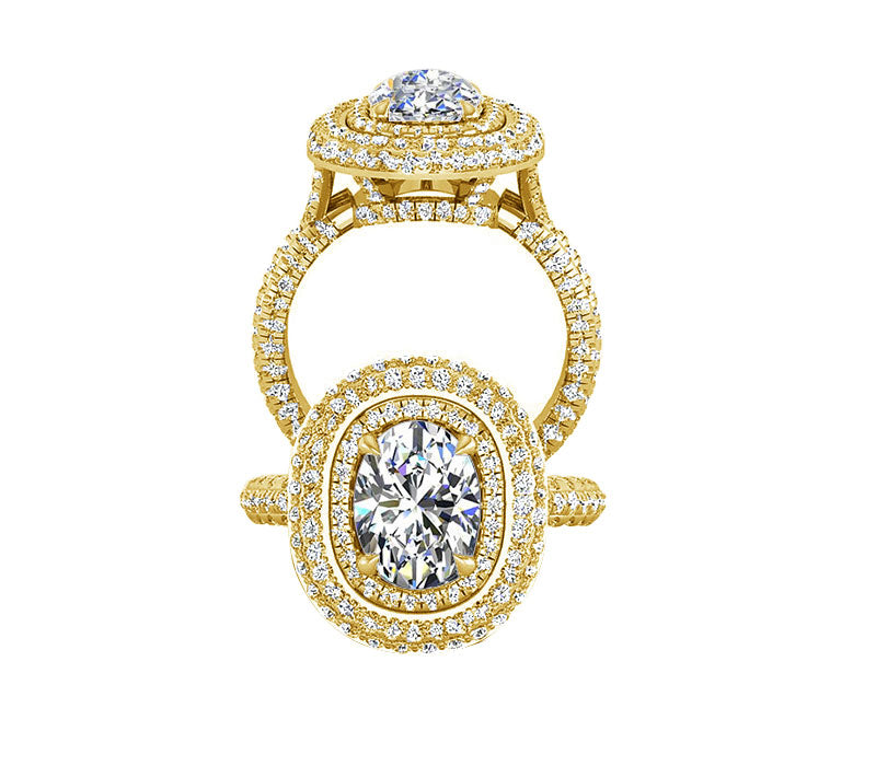 ROYAL TRIPLE HALO DIAMOND ENGAGEMENT RING