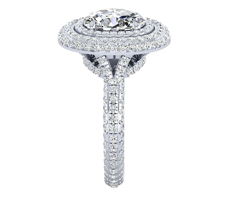 ROYAL TRIPLE HALO DIAMOND ENGAGEMENT RING