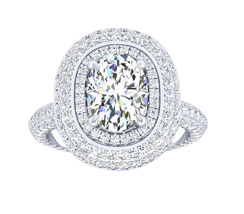 ROYAL TRIPLE HALO DIAMOND ENGAGEMENT RING