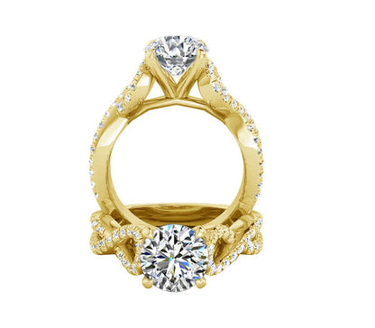 INFINITY TWIST PAVÉ SETTING DIAMOND ENGAGEMENT RING