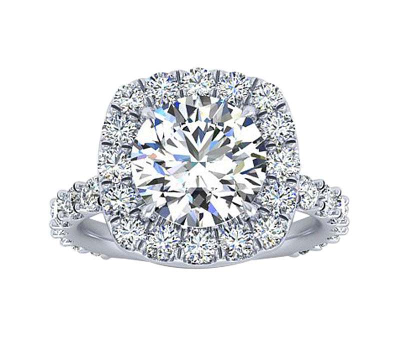 CUSHION STYLE HALO DIAMOND ENGAGEMENT RING
