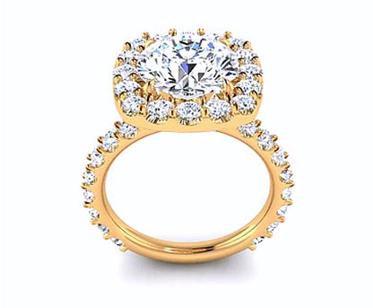 CUSHION STYLE HALO DIAMOND ENGAGEMENT RING