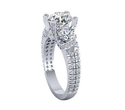 FANCY THREE STONE DIAMOND ENGAGEMENT RING