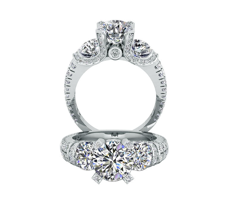 14k Diamond ring, Natural Diamond Ring, bridal jewelry, Platinum Rings, handmade jewelry