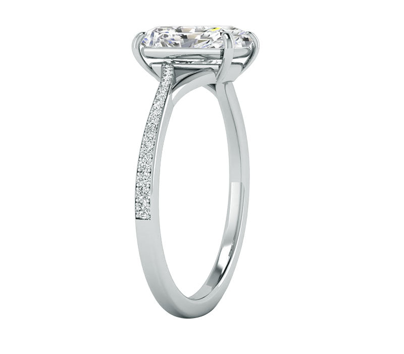 SEMI SPLIT EMERALD CUT ENGAGEMENT RING