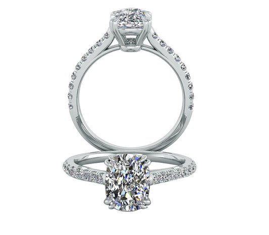 OVAL CUT DOUBLE PRONG CLASSIC ENGAGEMENT RING