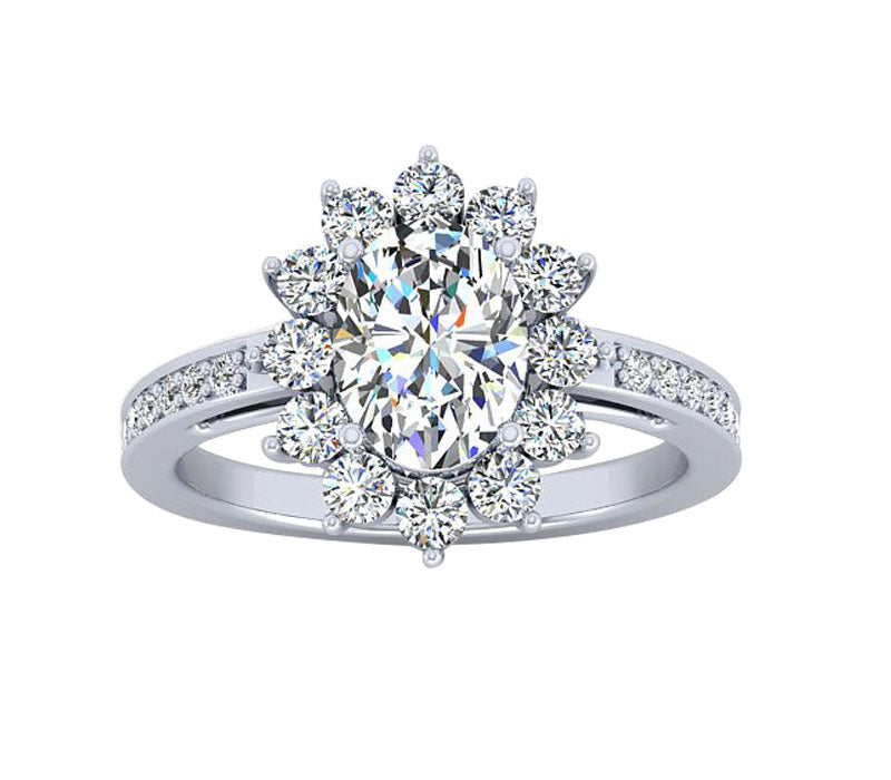 FLORAL HALO DIAMOND ENGAGEMENT RING