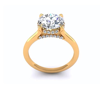 SPARKLE SOLITAIRE WITH PAVÉ-SET DIAMONDS AROUND THE HEAD