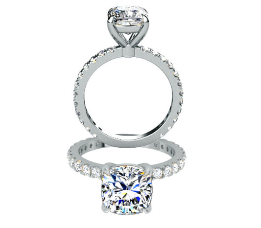 CLAW PRONG CUSHION CUT ENGAGEMENT RING