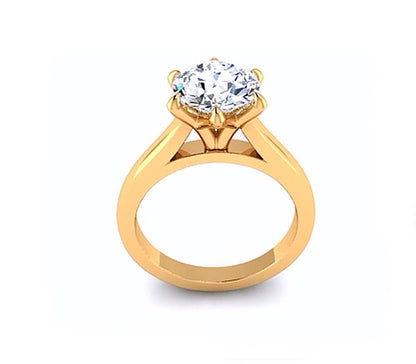 SIX CLAW PRONG CATHEDRAL SOLITAIRE