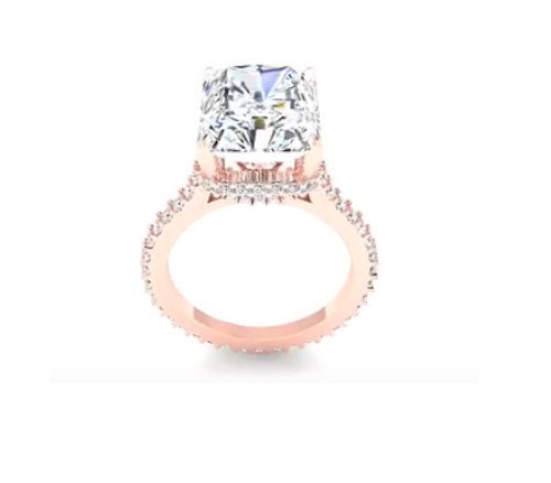 PRINCESS CUT ETERNITY STYLE ENGAGEMENT RING