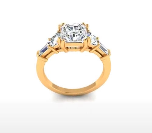 FOUR STONE TAPERED BAGUETTE ENGAGEMENT RING