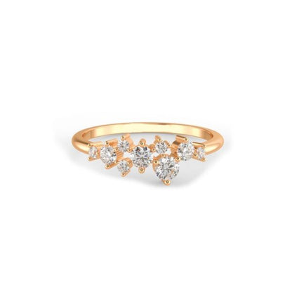 14K WHITE GOLD DIAMOND CLUSTER RING