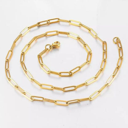 14K SOLID YELLOW GOLD PAPERCLIP CHAIN