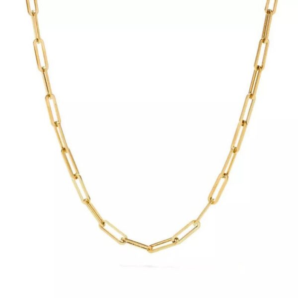 14K SOLID YELLOW GOLD PAPERCLIP CHAIN