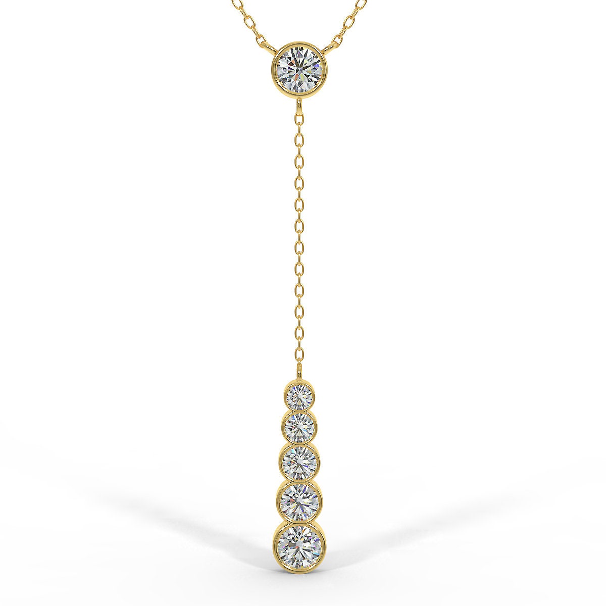 Diamond Necklace, 14k Gold Necklace, Diamond Necklace, Lariat Necklace, White Gold Necklace, Bridal Necklace, Dainty Necklace, Drop Necklace