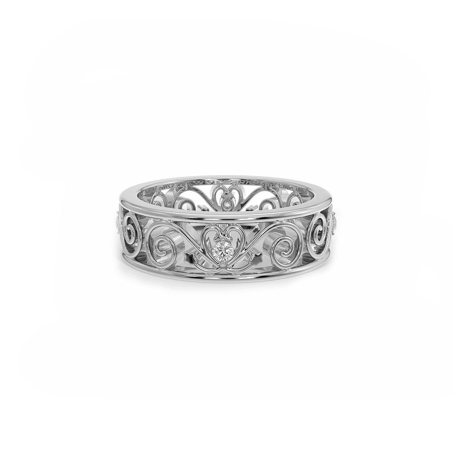 Diamond Wedding Band, Vintage Eternity Band, Anniversary Ring, 14k Solid Gold Ring, Vintage Style Diamond Wedding Band, Women Diamond Ring