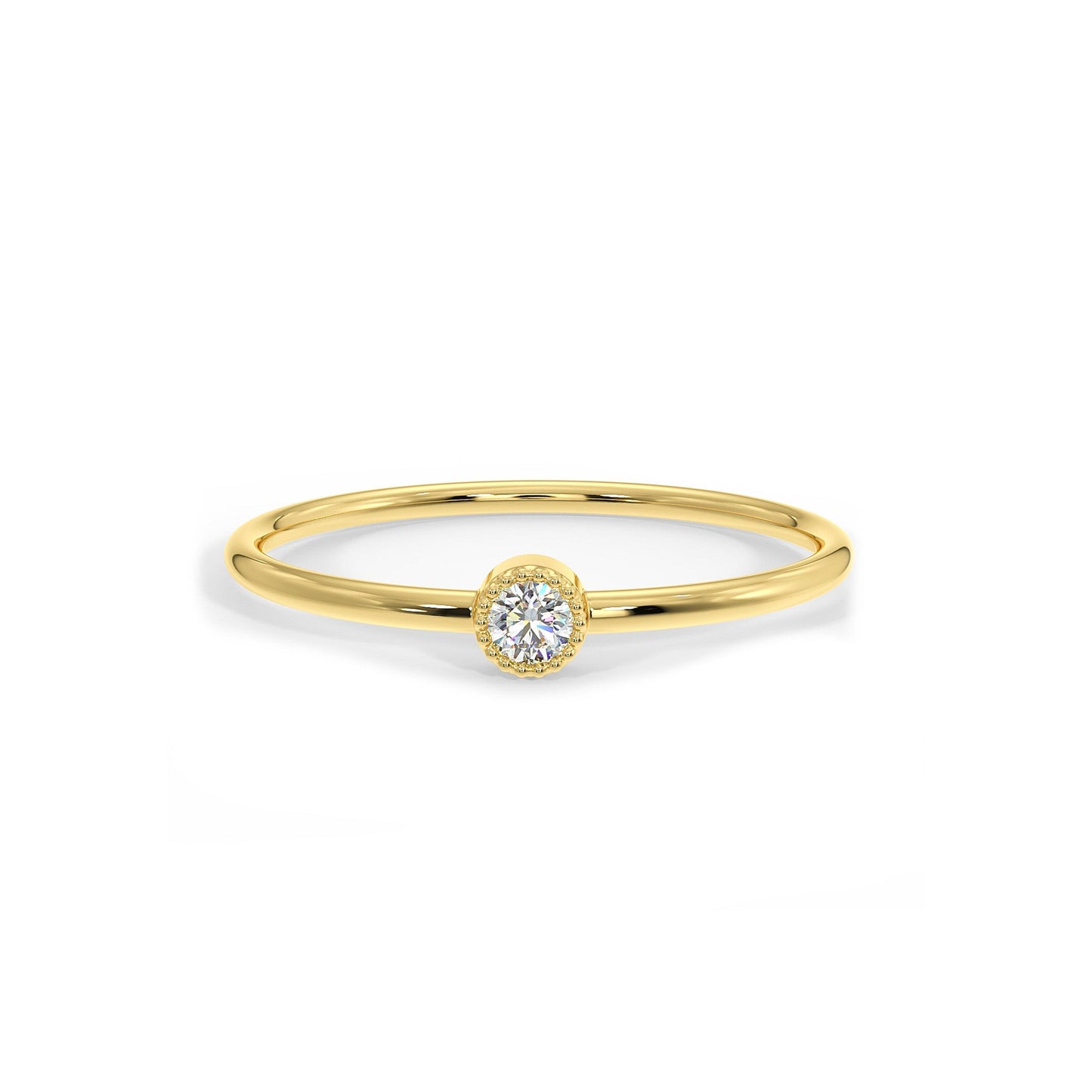 Single Diamond Ring, Diamond Engagement Ring, Solitaire Ring, Dainty Ring, Minimalist Ring, Stackable Ring, Ring for Women, Diamond Ring