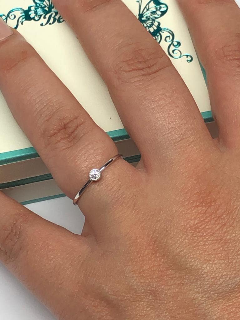Single Diamond Ring, Diamond Engagement Ring, Solitaire Ring, Dainty Ring, Minimalist Ring, Stackable Ring, Ring for Women, Diamond Ring