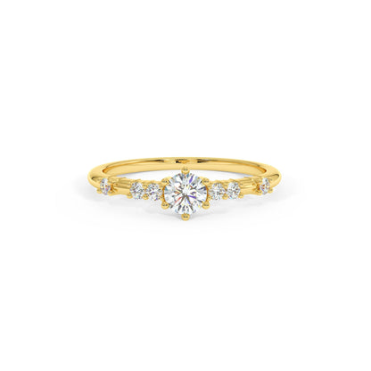 Small diamond engagement ring in 14k Solid Gold