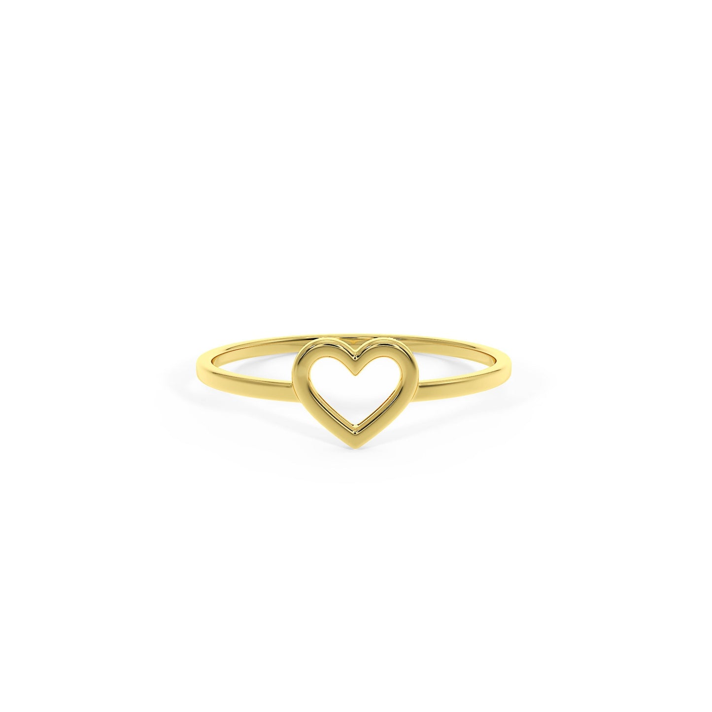 Rose Gold Heart Ring, Heart Shape Ring, 14k Gold Ring, Open Heart Ring, Love Ring, Stacking Ring, Birthday Gift for Her, Friendship ring